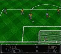 une photo d'Ã©cran de World Cup Striker sur Nintendo Super Nes